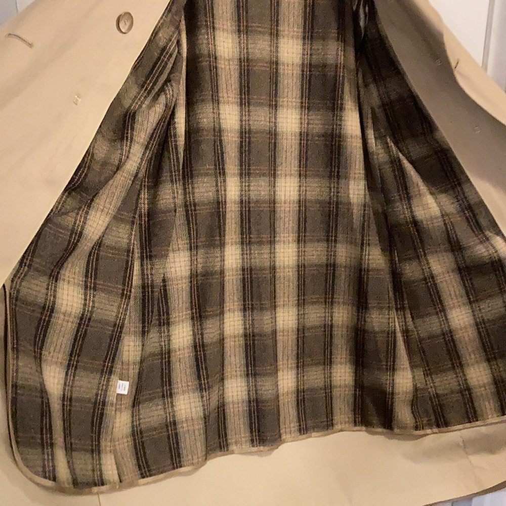Vintage 80s London Fog Belted Trench Coat Size 6p Removable Inner Wool Lining - Picture 10 of 16